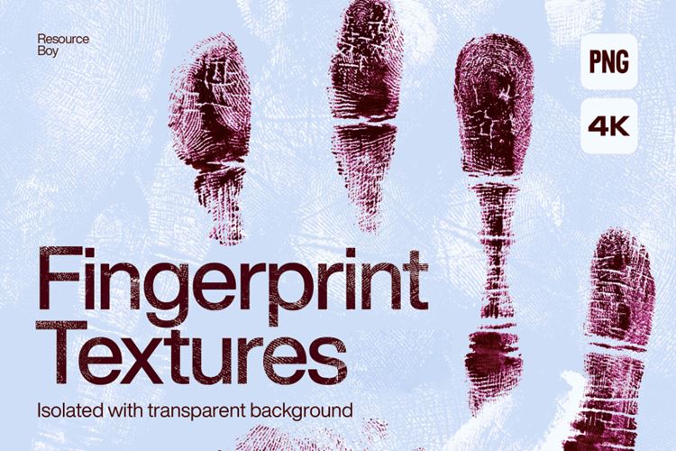 100+种超高清手指纹掌纹PNG纹理素材 Hand / Fi