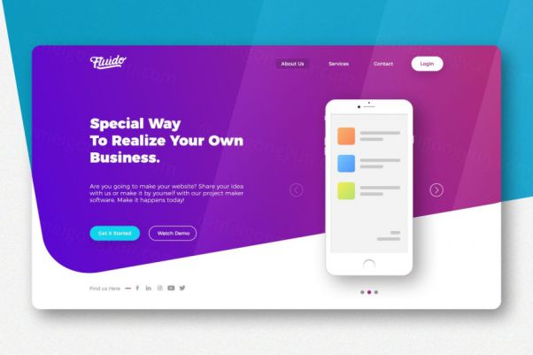 时尚网站等距概念巨无霸网页2.5D头图modern-wesbite