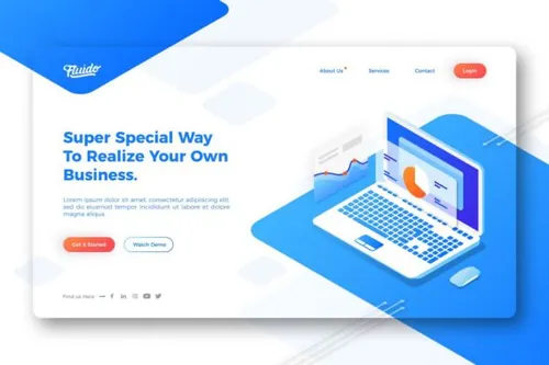 等距概念巨无霸网页2.5D头图technology-website