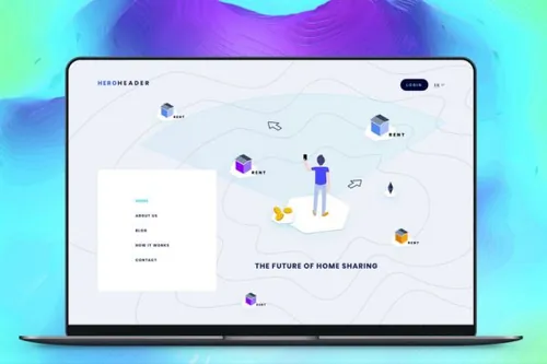 区块链比特币等距概念巨无霸网页hero-header