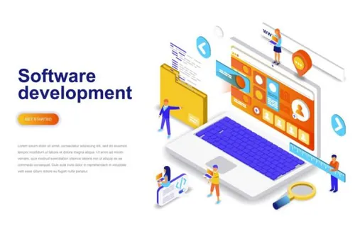 软件开发等距概念巨无霸网页software-development
