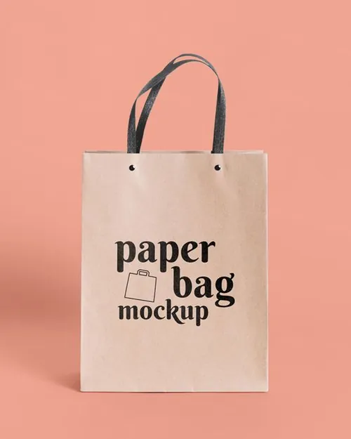 纸袋购物袋环保袋品牌设计贴图样机PSD模板 Paper bag concept with mock-up