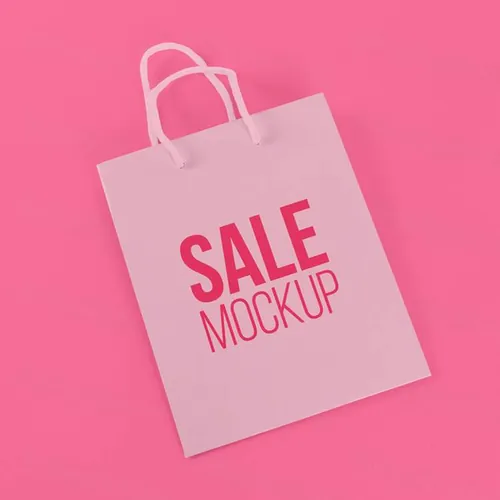 纸袋购物袋环保袋品牌设计贴图样机PSD模板 Paper bag concept with mock-up