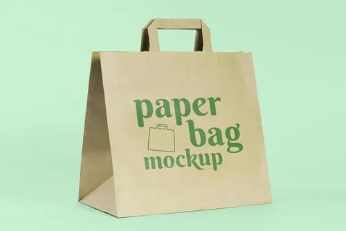 纸袋购物袋环保袋品牌设计贴图样机PSD模板 Paper bag concept with mock-up