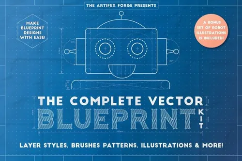 线描图蓝图工具包 The Complete Vector