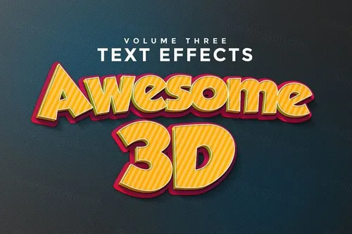 3D文本效果图层样式 3D Text Effects