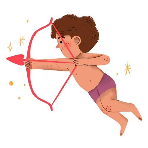 高质量手绘浪漫情人节七夕爱神丘比特爱心插画EPS矢量设计素材