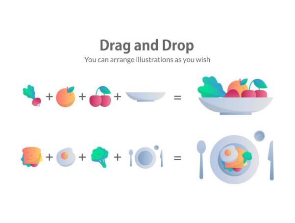 40个易于自定义的食物图标素材