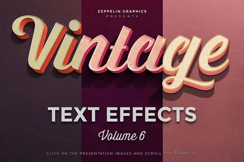 复古怀旧风格文本图层纹理v6 Vintage Text