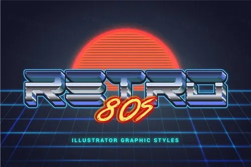 80年代复古文本图层样式 80s Retro Illustr