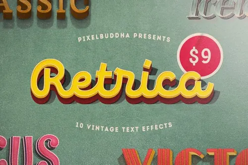 复古文本效果包 Retrica Vintage Text E