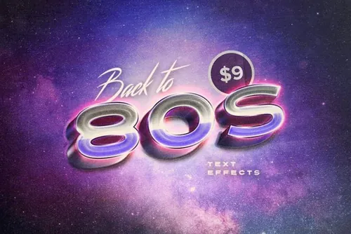 80年代的复古文本效果 Back to the 80s Re