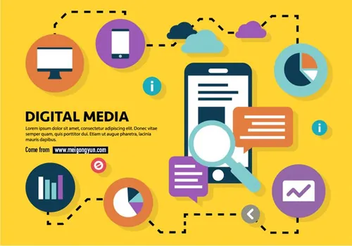 数字营销矢量插画Digital Marketing Business