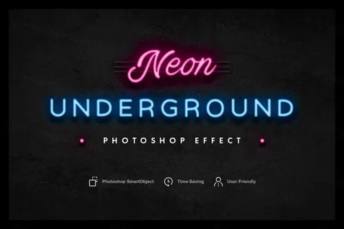 霓虹灯特效图层样式 Neon Underground