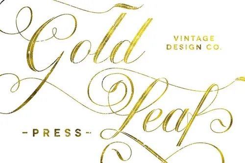 奢华感觉的金色叶子样式 Gold Leaf Press