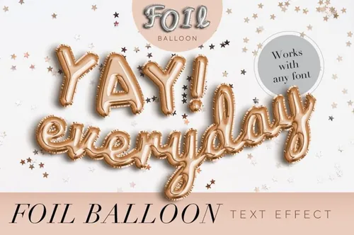 气球字体图层样式 FOIL BALLOON TEXT