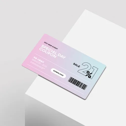 促销电子券抵用券会员卡折扣券优惠券设计概念展示提案样机PSD模板