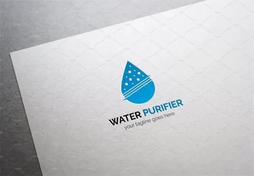 净水器清洁环保主题标志Logo模板 Water-Purifier-Logo