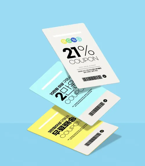 促销电子券抵用券会员卡折扣券优惠券设计概念展示提案样机PSD模板