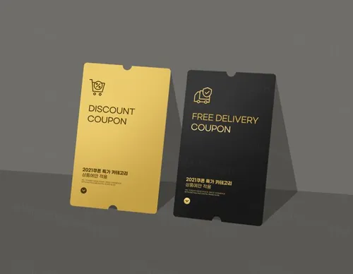 促销电子券抵用券会员卡折扣券优惠券设计概念展示提案样机PSD模板