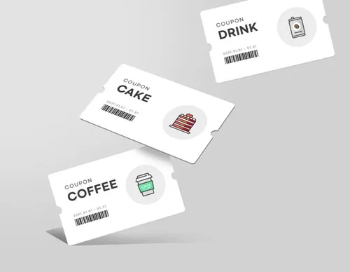 促销电子券抵用券会员卡折扣券优惠券设计概念展示提案样机PSD模板