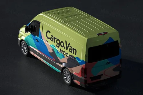 面包车车声广告展示样机 Psd Vinyl Van Wrapping Mockup