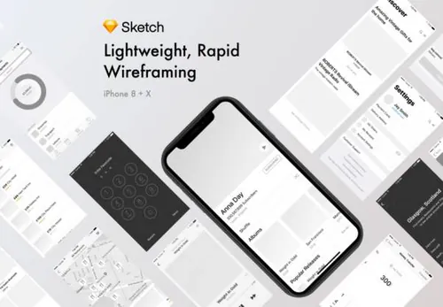 移动快速线框原型界面设计工具包 Rapid Wireframing Kit No