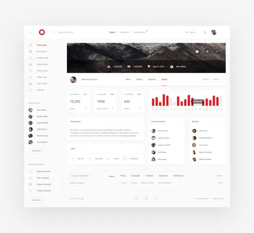 视频网站管理后台xd模版 Adobe Xd Video St