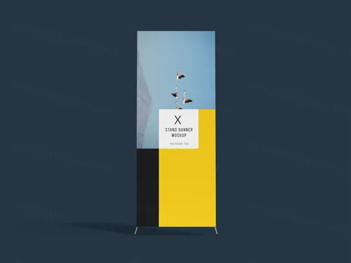 X展架Banner广告设计效果样机模板  X-Stand Banner Mockup