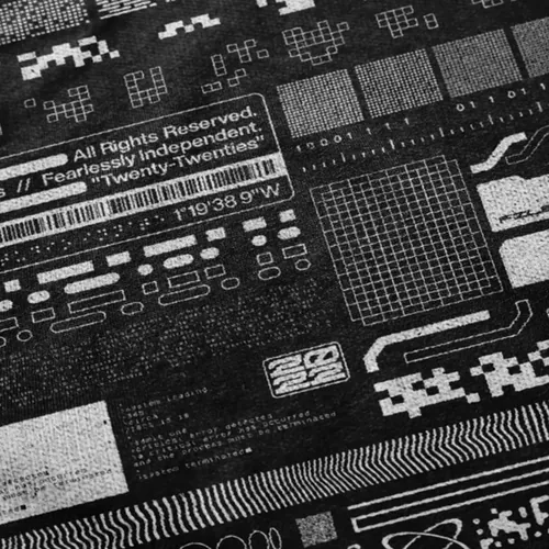 潮流酸性未来派赛博朋克科幻工业机能HUD几何矢量插画素材 L