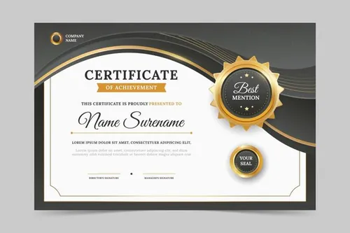 高质量现代学校毕业证书企业组织荣誉证书设计EPS矢量模板素材