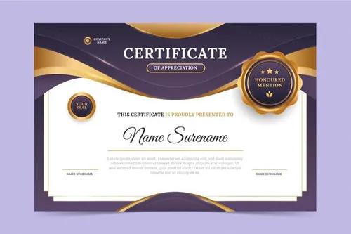 高质量现代学校毕业证书企业组织荣誉证书设计EPS矢量模板素材