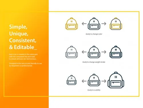 高级返校图标集Back to School Icons Set