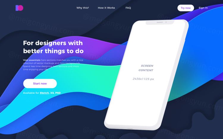 APP移动界面毕业设计作品网页展示样机模板 Creative Headers