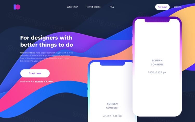 APP移动界面毕业设计作品网页展示样机模板 Creative Headers