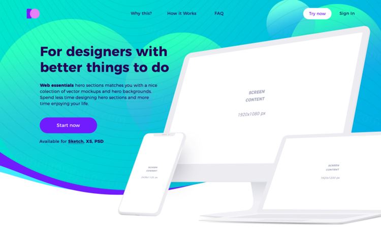 网页设计APP移动界面毕业设计作品网页展示样机模板 Creative Headers