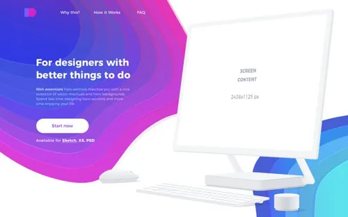 网页设计毕业设计作品网页展示样机模板 Creative Headers