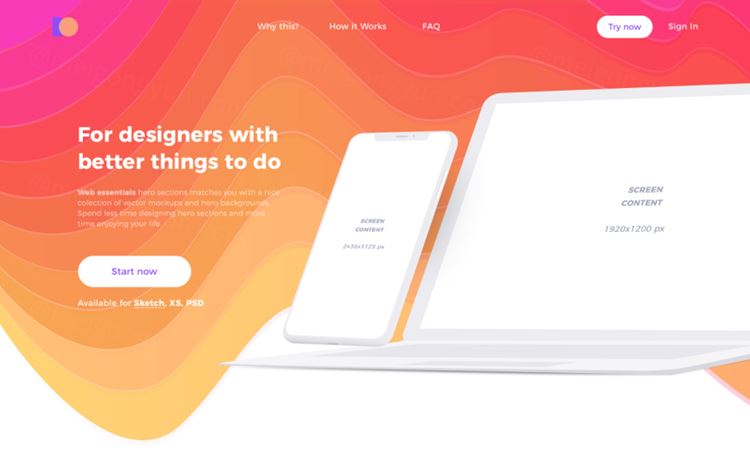 网页设计APP移动界面毕业设计作品网页展示样机模板 Creative Headers