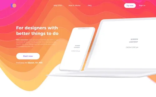 网页设计APP移动界面毕业设计作品网页展示样机模板 Creative Headers