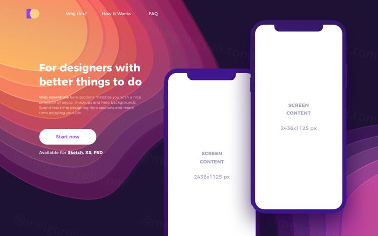 APP移动界面毕业设计作品网页展示样机模板 Creative Headers