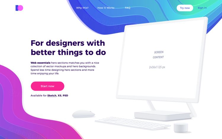 网页毕业设计作品网页展示样机模板 Creative Headers