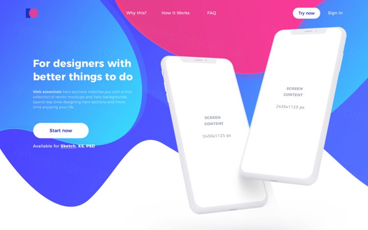 APP移动界面毕业设计作品网页展示样机模板 Creative Headers