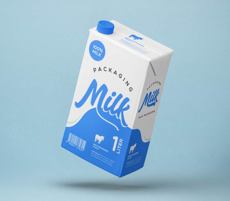 牛奶果汁纸盒包装展示样机 Milk Packaging Psd Mockup Vol4