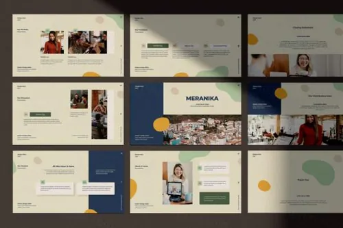 时尚高端简约优雅配色的高品质meranika-powerpoint