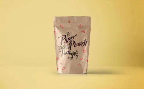 Psd Paper Pouch Packaging 食品纸袋包装贴图模板