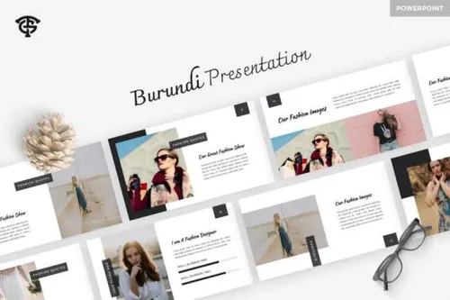 品牌服饰时尚类ppt模板下载自我介绍ppt模板burundi-fashion