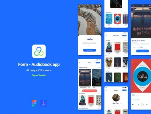 在线有声读物移动书店移动APP界面UI素材 Form Audioboo