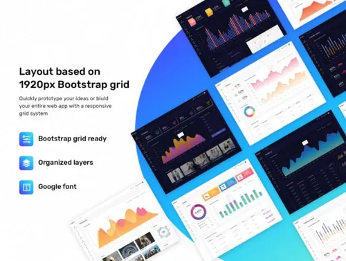 管理仪表板UI工具包Admin Dashboard UI Kit