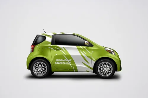 面包车车身广告PSD模板Compact Car Mockup