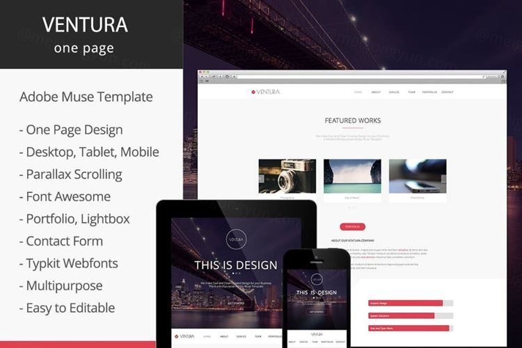 Ventura - One Page Muse Templa